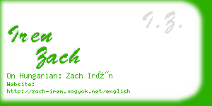 iren zach business card